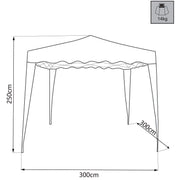 Gazebo pieghevole verde in acciaio e poliestere 3x3 mt Amber