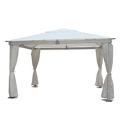 Gazebo in legno e poliestere 3x3 mt con tende laterali scorrevoli Janice