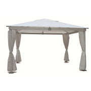 Gazebo in legno e poliestere 3x3 mt con tende laterali scorrevoli Janice