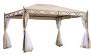 Set pareti zanzariere perimetrali in poliestere per gazebo Joseline 3x4 mt