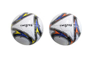 Pallone palla da calcio in cuoio e PVC bianco e blu Ø21 cm taglia 5 Twister Soccer