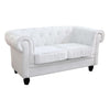 Divano 2 posti in ecopelle bianco Chesterfield