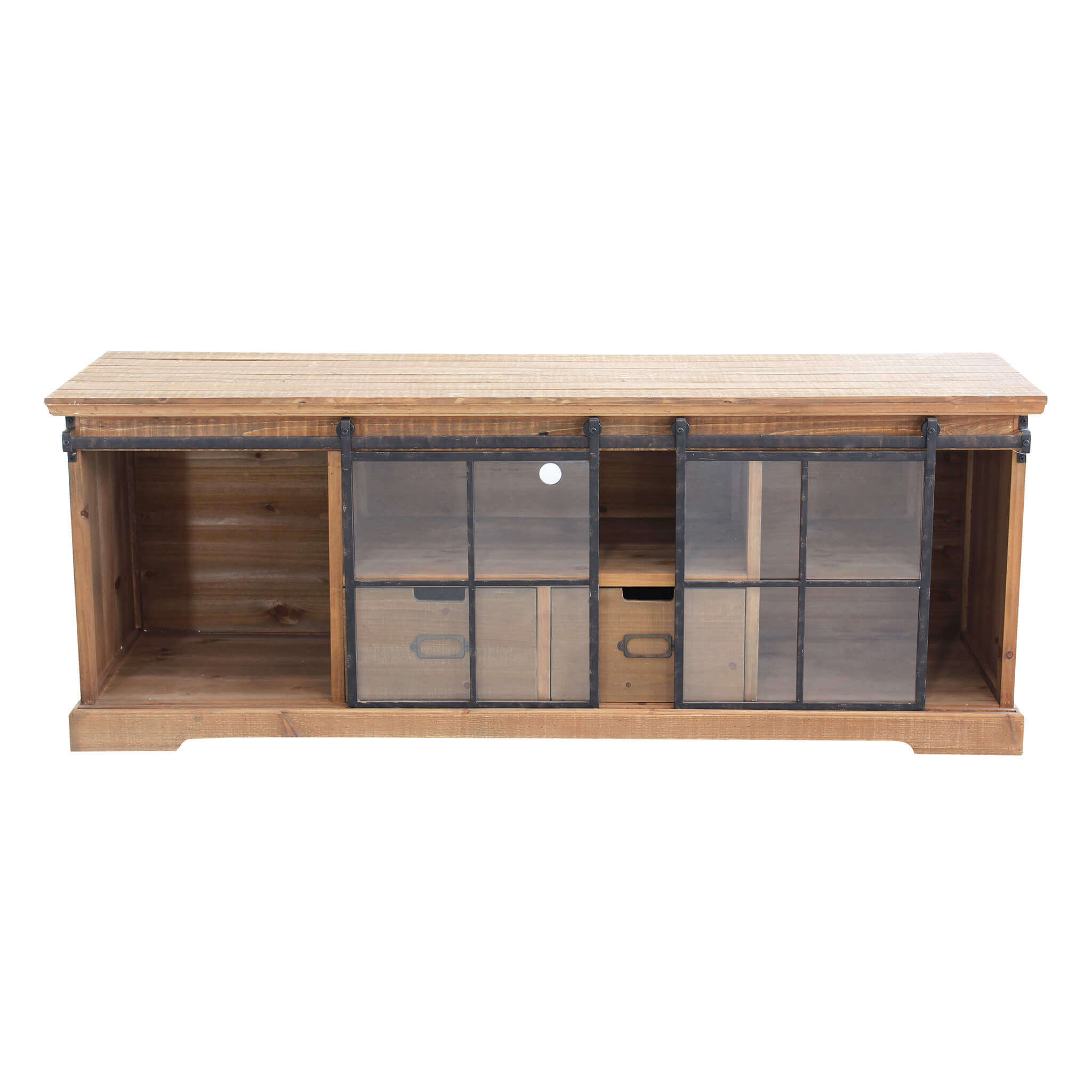 Mobile credenza madia in acciaio e legno con 2 ante laterali scorrevol – Briconess  Business Italia