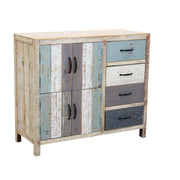 Mobile credenza da ingresso in legno colorato con 4 cassetti e 4 ante Clarence