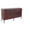 Mobile credenza madia coloniale da interno salotto in legno di mango e metallo a 3 ante con decoro wenge' Linea Elegance