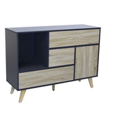 Mobile credenza madia moderna da interno soggiorno in legno nobilitato bilaminato con 3 cassetti ed 1 anta Linea Elegance