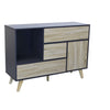 Mobile credenza madia moderna da interno soggiorno in legno nobilitato bilaminato con 3 cassetti ed 1 anta Linea Elegance