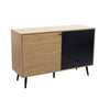 Mobile madia credenza da interno camera da letto in legno nobilitato bilaminato con 1 anta e 3 cassetti Linea Classic