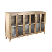 Mobile credenza da interno in nobilitato bilaminato con 6 ante e 6 ripiani Linea Classic Long Wood