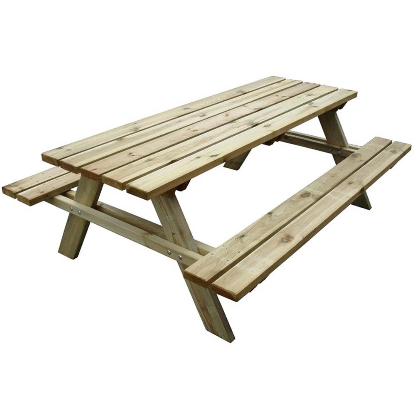 Tavolo in legno con panche 200X148X70 cm da giardino Picnic impregnato –  Briconess Business Italia