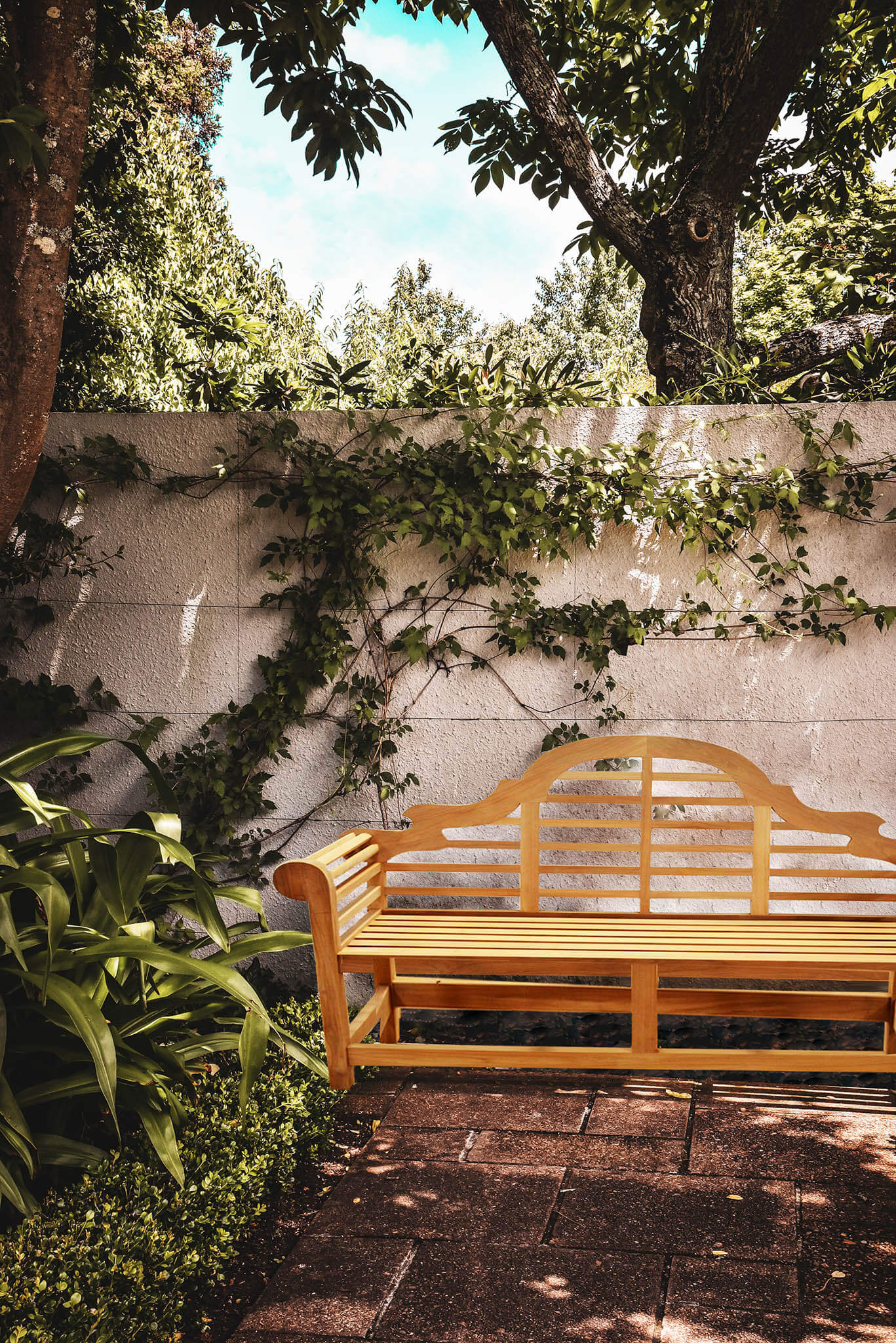 Panchina da esterno e giardino in legno di teak a 2 posti