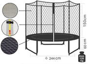 Trampolino tappeto elastico jumping con rete di protezione diametro Jumpy