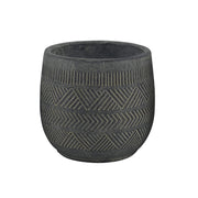 Vaso tondo da esterno giardino in fibra di argilla antracite 16x16x14 cm Elleboro