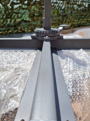 Ombrellone a da giardino a palo laterale in alluminio con telo tondo Ø350 cm in poliestere Premium Beige