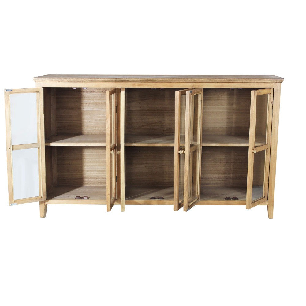 Mobile credenza da interno in nobilitato bilaminato con 6 ante e 6 ripiani  Linea Classic Long Wood