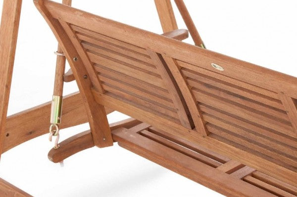 Dondolo 3 posti da esterno giardino con struttura in legno di acacia e –  Briconess Business Italia