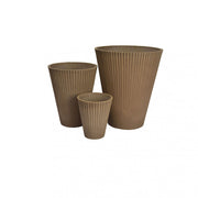 Vaso tondo piccolo a cono da esterno giardino in fibra di argilla Ø19x22 cm Erica