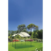 Gazebo pergola 3x4 mt da esterno giardino per copertura auto con struttura in acciaio e telo in poliestere 180 gr/mq Gabbo