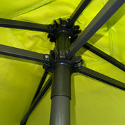Ombrellone quadrato 2x2 mt da giardino con palo telescopico in alluminio e copertura verde in poliestere con airvent Alu Green
