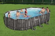 Piscina Ovale effetto legno Power Steel 610x366x122 Bestway 5611R