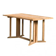 Tavolo consolle chiudibile pieghevole da giardino 150x80 cm con struttura in legno di teak Zuma