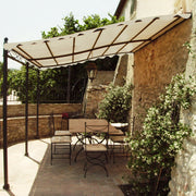 Gazebo pergola in acciaio veranda addossata fissaggio a parete 3x4 mt Justine