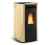 Stufa a pellet con struttura in acciaio color pergamena Ketty Evo 2.0 Nordica Extraflame