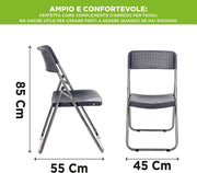 Tavolo pieghevole con sedie incluse acciaio resina set tavolo con 4 sedie antracite Garden Ecco Fatto