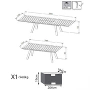 Tavolo allungabile da esterno in alluminio con piano effetto doghe Lyse